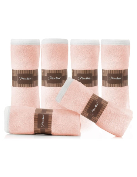 Toallitas Premium para Bebés MINIBOO - 70% Bambú Rosa 6 Pzas Toallitas Premium para Bebés MINIBOO - 70% Bambú Rosa 6 Pzas