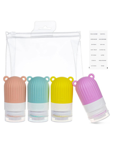 Botellas de Silicona RONRONS 30ml 4 Pack Viaje a Prueba de Fugas