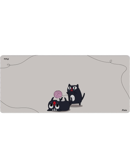 Alfombrilla de Ratón Pixio XXL 91x41 cm Beige Gatos Juguetones Alfombrilla de Ratón Pixio XXL 91x41 cm Beige Gatos Juguetones