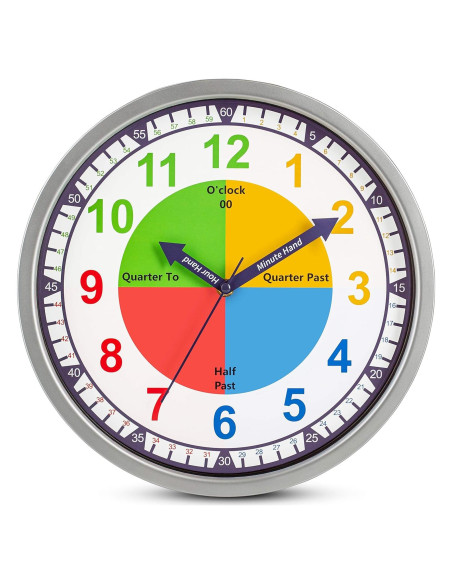 Reloj de Pared Colorido 30 cm Bernhard para Niños Silencioso Reloj de Pared Colorido 30 cm Bernhard para Niños Silencioso