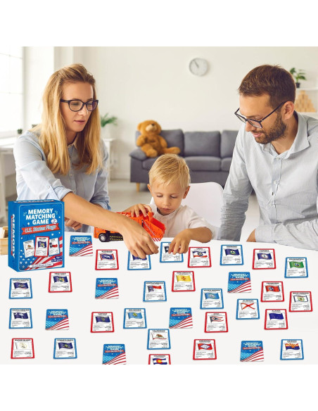 Juego de Memoria Banderas EE. UU. Gisgfim 100 Tarjetas Juego de Memoria Banderas EE. UU. Gisgfim 100 Tarjetas