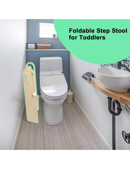 Taburete Plegable Ajustable WOOD CITY para Niños 2 Escalones Taburete Plegable Ajustable WOOD CITY para Niños 2 Escalones