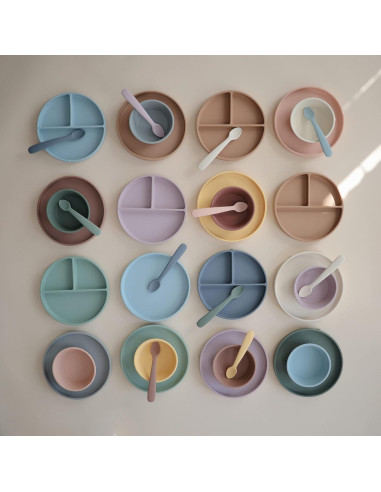 Cucharas de Silicona para Bebés Mushie - 2 Piezas Sonrosado/Arena