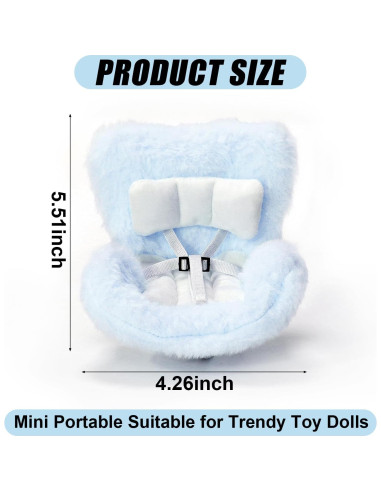Silla de auto para muñecas 10-17cm Paraquip Azul