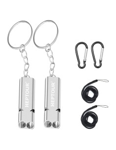 Silbato de Emergencia Heptour Doble Tubo 120dB Aluminio Plata