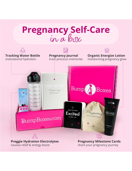 Cajas Bump Regalo Primer Trimestre Embarazo con Botella y Diario Cajas Bump Regalo Primer Trimestre Embarazo con Botella y Diario