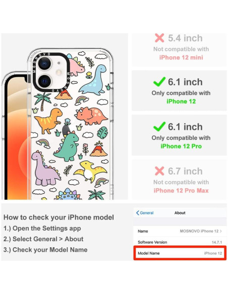 Funda MOSNOVO para iPhone 12/12 Pro - Protección Militar 2m Funda MOSNOVO para iPhone 12/12 Pro - Protección Militar 2m