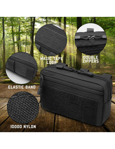Pouch Táctico Molle VIIDOO Negro 20.6x13 cm Resistente al Agua Pouch Táctico Molle VIIDOO Negro 20.6x13 cm Resistente al Agua