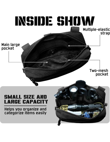 Pouch Táctico Molle VIIDOO Negro 20.6x13 cm Resistente al Agua Pouch Táctico Molle VIIDOO Negro 20.6x13 cm Resistente al Agua