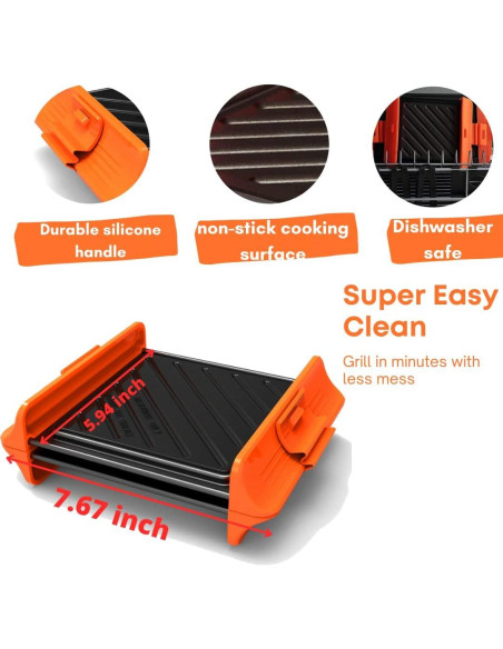 Hacedor de Sándwiches de Microondas MACONEE 900W Antiadherente Hacedor de Sándwiches de Microondas MACONEE 900W Antiadherente
