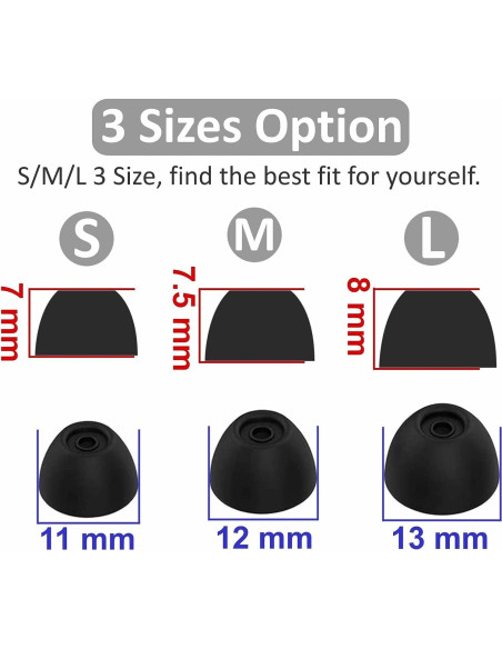 Consejos de Reemplazo JNSA para Auriculares JBL Vibe 200TWS - 6 Pares Consejos de Reemplazo JNSA para Auriculares JBL Vibe 200TWS - 6 Pares