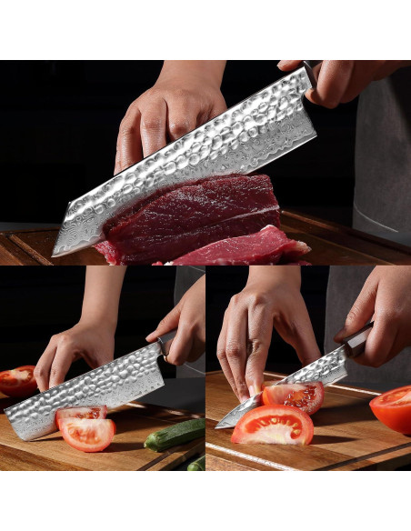 Juego de Cuchillos de Cocina YOTSUBA 3 Piezas Damasco Forjado Juego de Cuchillos de Cocina YOTSUBA 3 Piezas Damasco Forjado