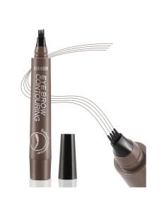 Bolígrafo de Cejas Boobeen 4 Puntas Impermeable Marrón Ceniza