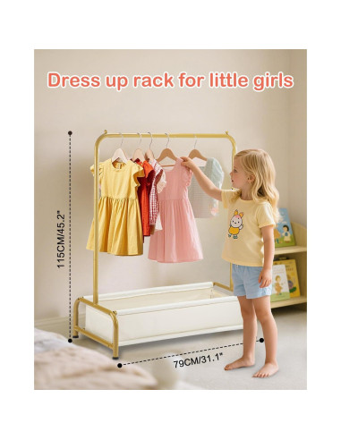 Perchero para Niños Atrastout Oro Brillante con Estante