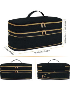 Funda de viaje UOZL para secador de pelo y plancha - Negro 2