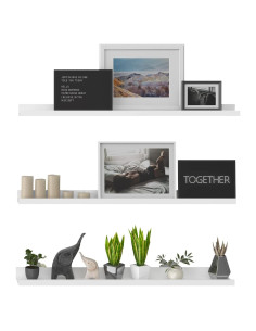 Set de 3 Estanterías Flotantes LAPTAIN 91 cm Blancas