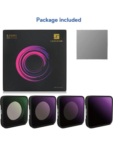 Paquete de 4 Filtros ND8 ND16 ND32 CPL LENSKINS para GoPro
