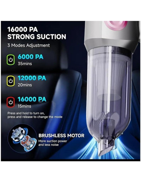Aspiradora de Coche Portátil Genérico 4 en 1 16000Pa 100W Aspiradora de Coche Portátil Genérico 4 en 1 16000Pa 100W