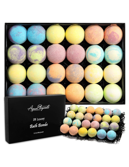 Set de 24 Bombas de Baño de Lujo Aqua Elegante con Aceites Esenciales Set de 24 Bombas de Baño de Lujo Aqua Elegante con Aceites Esenciales