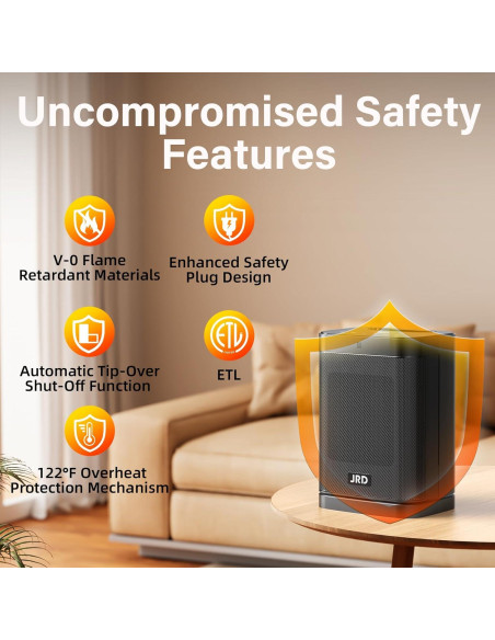 Calentador Eléctrico JRD 1500W Cerámico Portátil con Control Remoto Calentador Eléctrico JRD 1500W Cerámico Portátil con Control Remoto