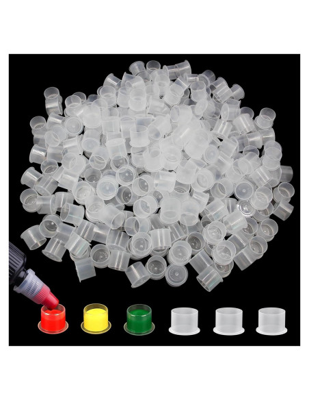 Tazas de Tinta para Tatuajes Autdor 300 Pcs 17mm Desechables Tazas de Tinta para Tatuajes Autdor 300 Pcs 17mm Desechables