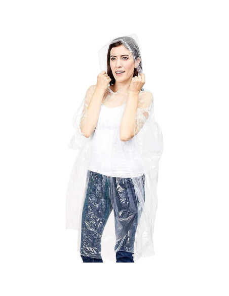 Paquete de 20 Ponchos de Lluvia Desechables Juvale 127x100cm Paquete de 20 Ponchos de Lluvia Desechables Juvale 127x100cm