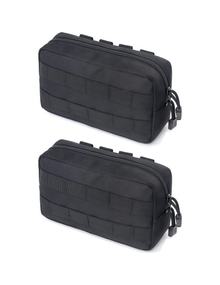 Paquete de 2 Bolsas Tácticas Molle Katadem - Nylon Negro Paquete de 2 Bolsas Tácticas Molle Katadem - Nylon Negro