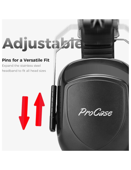 Auriculares de Reducción de Ruido ProCase NRR 28dB Negro Auriculares de Reducción de Ruido ProCase NRR 28dB Negro