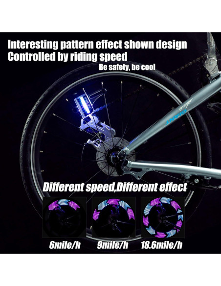 DAWAY A12 Luz LED para Ruedas de Bicicleta - 30 Patrones Brillantes DAWAY A12 Luz LED para Ruedas de Bicicleta - 30 Patrones Brillantes