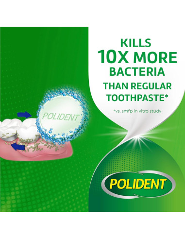 Polident Tabletas Limpiadoras Antibacterianas 60 Unidades Paquete de 2