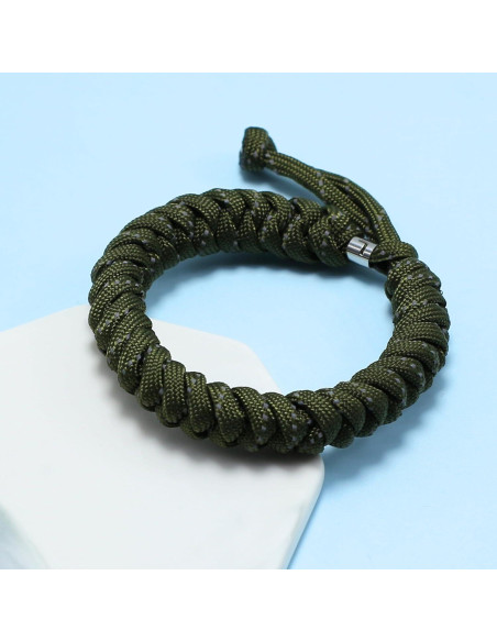 Pulsera de Paracord Reflectante LAMIBEE Ajustable 18-25 cm Pulsera de Paracord Reflectante LAMIBEE Ajustable 18-25 cm