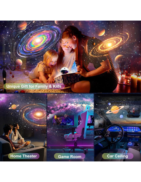 Proyector de Luz Nocturna Galaxia Astronauta Ultra-HD 12 Discos Proyector de Luz Nocturna Galaxia Astronauta Ultra-HD 12 Discos