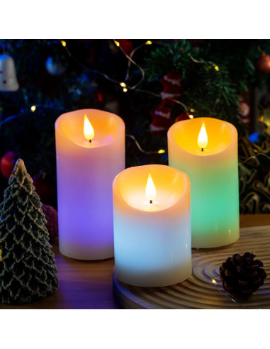 Velas LED recargables Luzzup con control remoto 3 pcs 10-15 cm