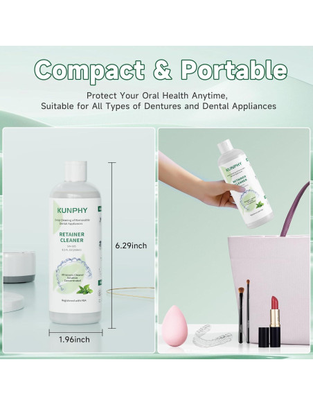KUNPHY Limpiador Ultrasonico Concentrado 8 oz - Retenedores y Dentaduras KUNPHY Limpiador Ultrasonico Concentrado 8 oz - Retenedores y Dentaduras
