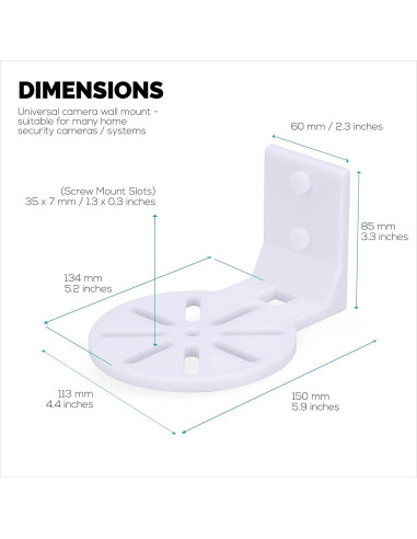 Soporte de Pared para Cámara de Seguridad Brainwavz - Blanco