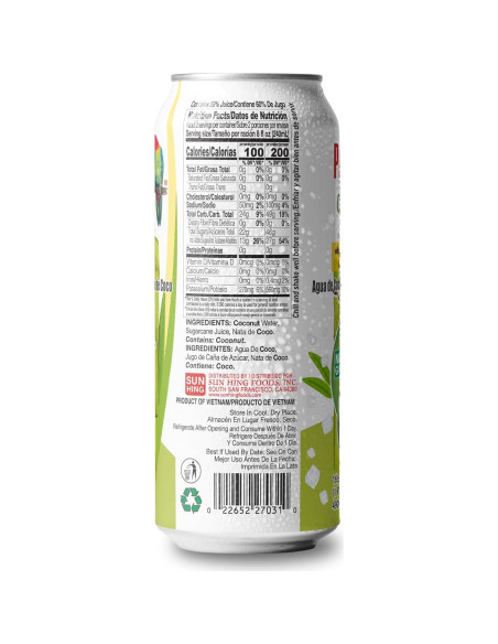 Agua de Coco Parrot con Jugo de Caña y Nata 12 Pack 1992ml Agua de Coco Parrot con Jugo de Caña y Nata 12 Pack 1992ml