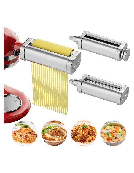 Accesorio de Pasta KERUYUNLA para Batidora KitchenAid 3 Piezas Accesorio de Pasta KERUYUNLA para Batidora KitchenAid 3 Piezas