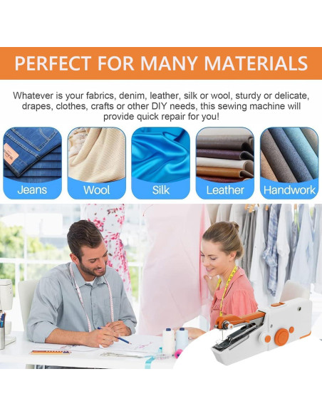 Máquina de Coser de Mano Mejorada para Principiantes - Naranja Máquina de Coser de Mano Mejorada para Principiantes - Naranja