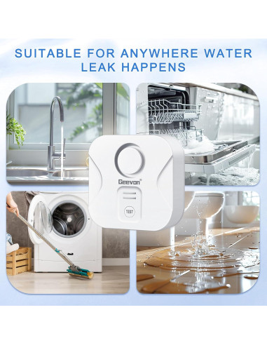 Detectores de Fugas de Agua Geevon 5 Pack con Alarma 100dB