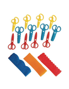 Set de 12 Tijeras de Plástico Colorations para Niños - 3 Diseños