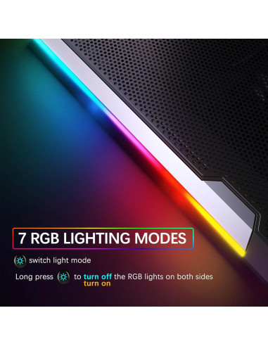 TopMate C11 Almohadilla Enfriamiento RGB 15.6-17.3 Pulgadas