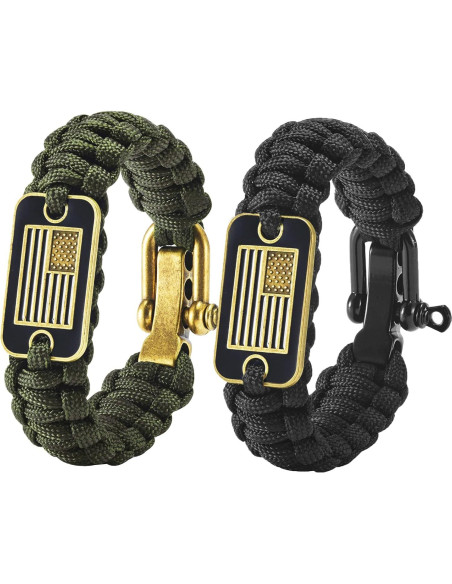 Pulsera de Supervivencia Onewly con Bandera EE. UU. - Talla L Pulsera de Supervivencia Onewly con Bandera EE. UU. - Talla L