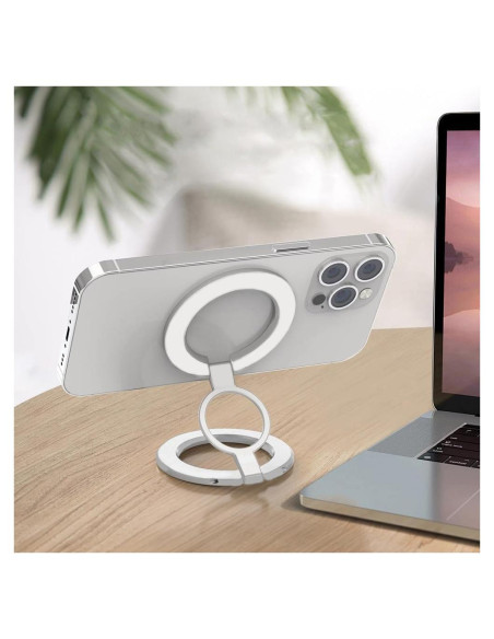Soporte Magnético Doble Fonessary para Teléfonos Plateado Soporte Magnético Doble Fonessary para Teléfonos Plateado