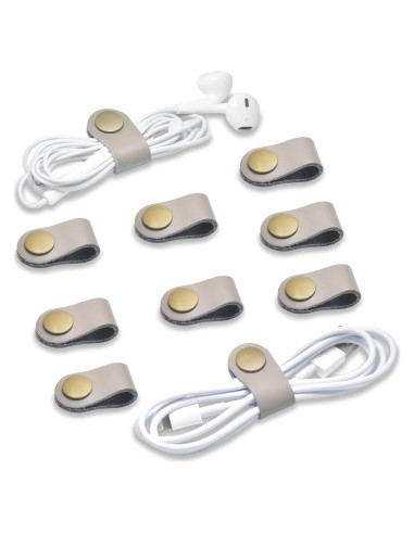 Organizador de Cables CAILLU Gris de Cuero para Auriculares