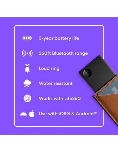 Tile Life360 Slim 2024 - Buscador Bluetooth Paquete de 2