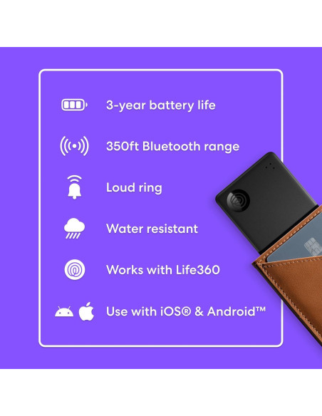 Tile Life360 Slim 2024 - Buscador Bluetooth Paquete de 2 Tile Life360 Slim 2024 - Buscador Bluetooth Paquete de 2