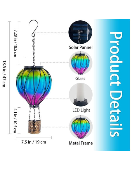 Linterna Solar Globo Aerostático Giole Impermeable 18.5cm Linterna Solar Globo Aerostático Giole Impermeable 18.5cm