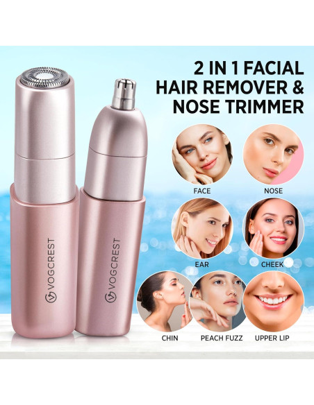 Removedor de Vello Facial VOGCREST 2 en 1 Recargable Removedor de Vello Facial VOGCREST 2 en 1 Recargable