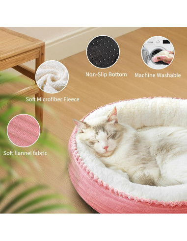 Cama Lavable para Gatos Zerbuger 50,8 cm Rosa Antideslizante