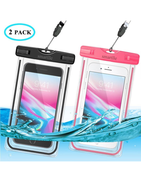 Funda Impermeable Smartlle para iPhone y Galaxy - 2 Pzas Funda Impermeable Smartlle para iPhone y Galaxy - 2 Pzas